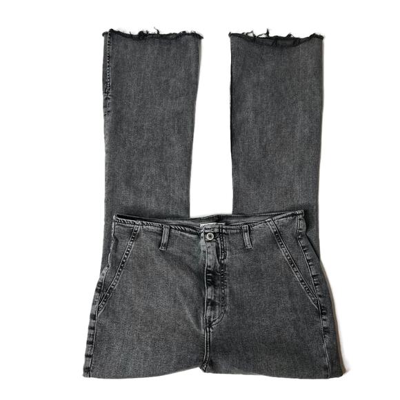 Free People We The Free Level Up Slit Slim Flare Jeans Ridge Grey size 32 - Picture 8 of 16